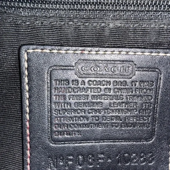 Vintage Coach Mini Black Signature C Hampton Hobo Clip Shoulder Hand Bag Purse - Picture 7 of 13